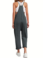 Spaghetti Strap Straight Leg Jumpsuit with Pockets