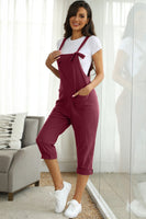 Square Neck Wide Strap Capri Jumpsuit