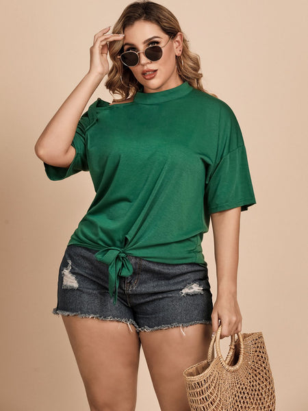 Tied Cold-Shoulder Tee Shirt