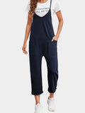 Spaghetti Strap Straight Leg Jumpsuit with Pockets