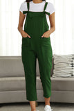 Square Neck Wide Strap Capri Jumpsuit