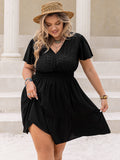 Curvy V-Neck Flutter Sleeve Mini Dress