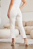 Mini Mia Full Size Tummy Control High Waist Raw Hem Jeans