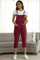 Square Neck Wide Strap Capri Jumpsuit