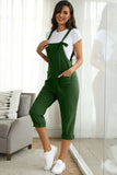 Square Neck Wide Strap Capri Jumpsuit