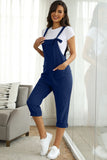 Square Neck Wide Strap Capri Jumpsuit