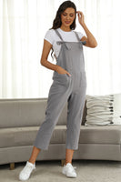 Square Neck Wide Strap Capri Jumpsuit