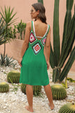 Geometric V-Neck Spaghetti Strap Cover Up Dress