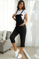 Square Neck Wide Strap Capri Jumpsuit