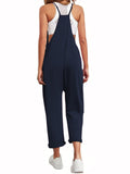 Spaghetti Strap Straight Leg Jumpsuit with Pockets