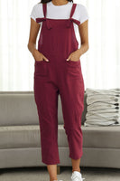 Square Neck Wide Strap Capri Jumpsuit