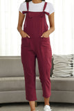 Square Neck Wide Strap Capri Jumpsuit