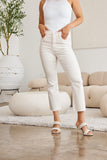 Mini Mia Full Size Tummy Control High Waist Raw Hem Jeans