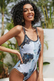 Printed Triple Strap One-Piece Swimsuit