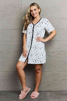 Under the Stars Button Down Sleepwear Dress