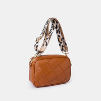 PU Leather Woven Crossbody Bag