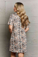 Animalistic Button Down Sleepwear Dress