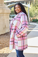 Plaid Button Up Lapel Collar Coat