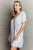 Under the Stars Button Down Sleepwear Dress