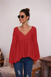 Puff Long Sleeve Pleated Top