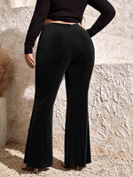 Curvy Ribbed High Waist Flare Pants