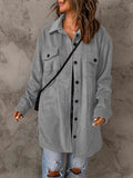 Drop Shoulder Button Down Collared Coat