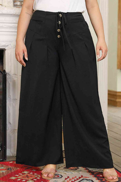 Curvy Tied Wide Leg Long Pants