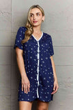 Starry Night Button Down Sleepwear Dress