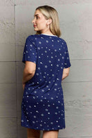 Starry Night Button Down Sleepwear Dress