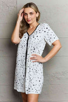 Under the Stars Button Down Sleepwear Dress