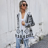 Knitted cardigan long sleeved sweater