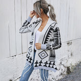 Knitted cardigan long sleeved sweater