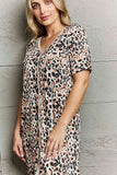 Animalistic Button Down Sleepwear Dress