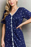 Starry Night Button Down Sleepwear Dress