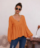 Puff Long Sleeve Pleated Top