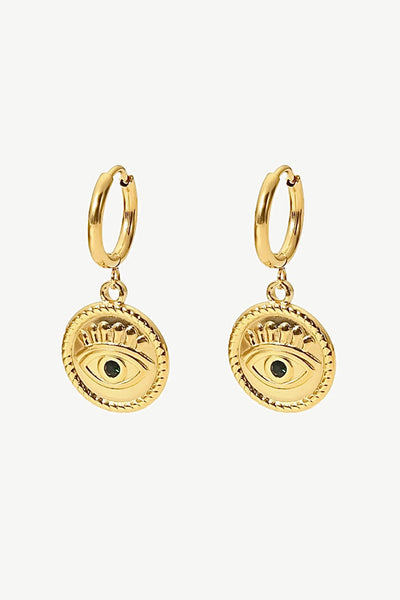 18K Gold Plated Evil Eye Drop Earrings