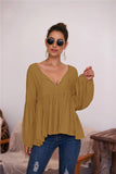 Puff Long Sleeve Pleated Top