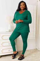 Lazy Days Curvy Long Sleeve Top and Leggings Set