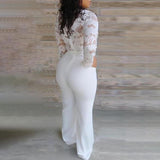 White Long Sleeve Jumpsuit