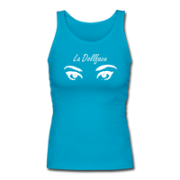 Women's Longer Length Fitted Tank - turquoise