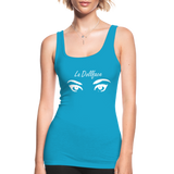 Women's Longer Length Fitted Tank - turquoise