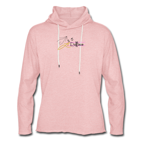 Unisex Lightweight Terry Hoodie - cream heather pink